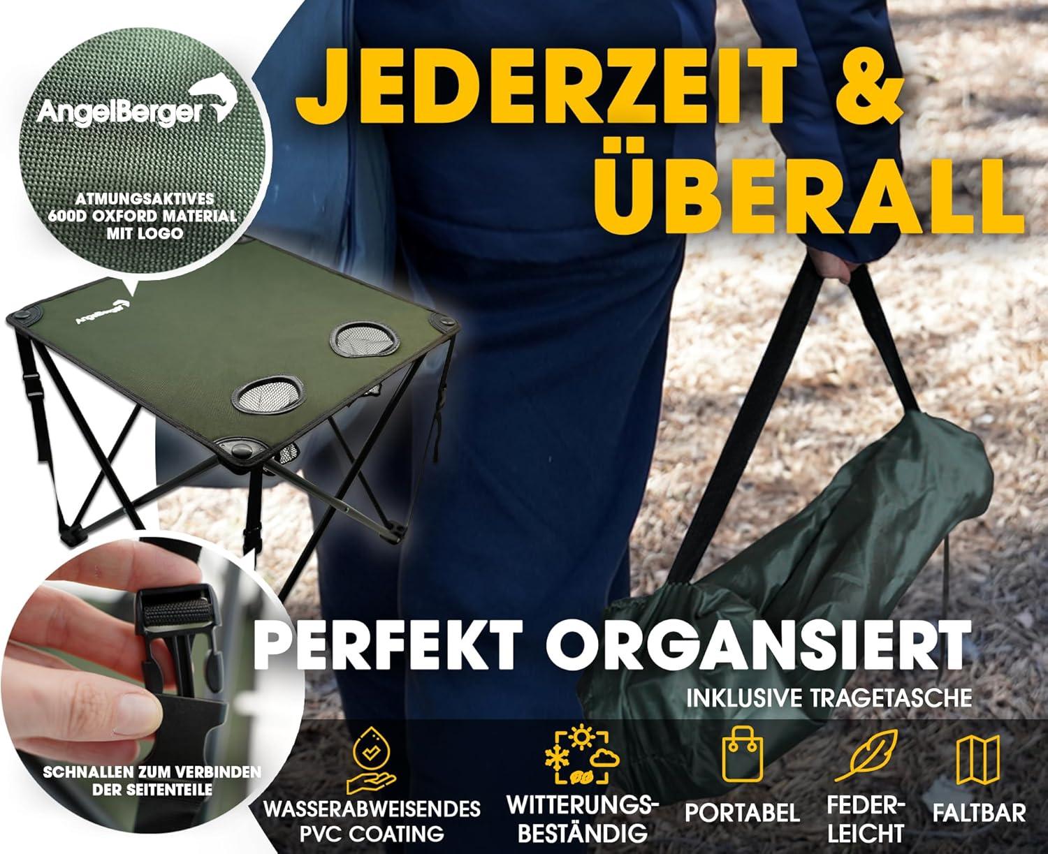 image:imageAngelBerger Table de camping pliable avec 2 portegobelets table de pche table pliante