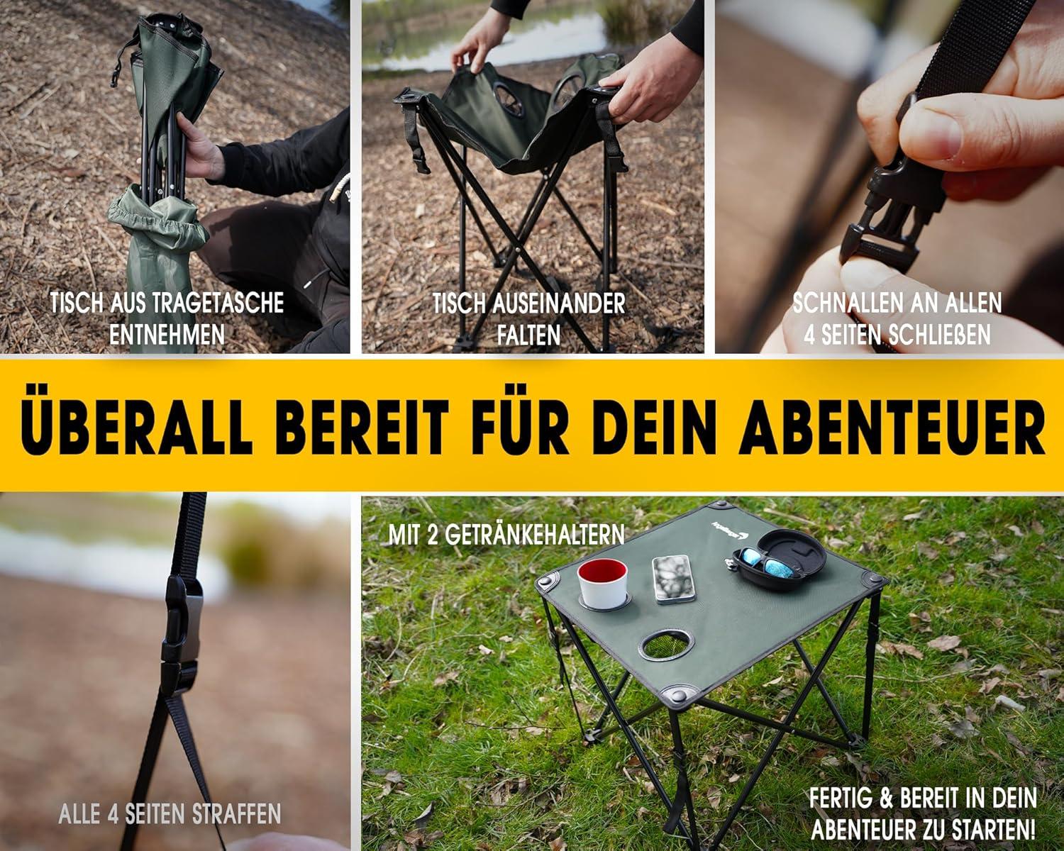 image:imageAngelBerger Table de camping pliable avec 2 portegobelets table de pche table pliante