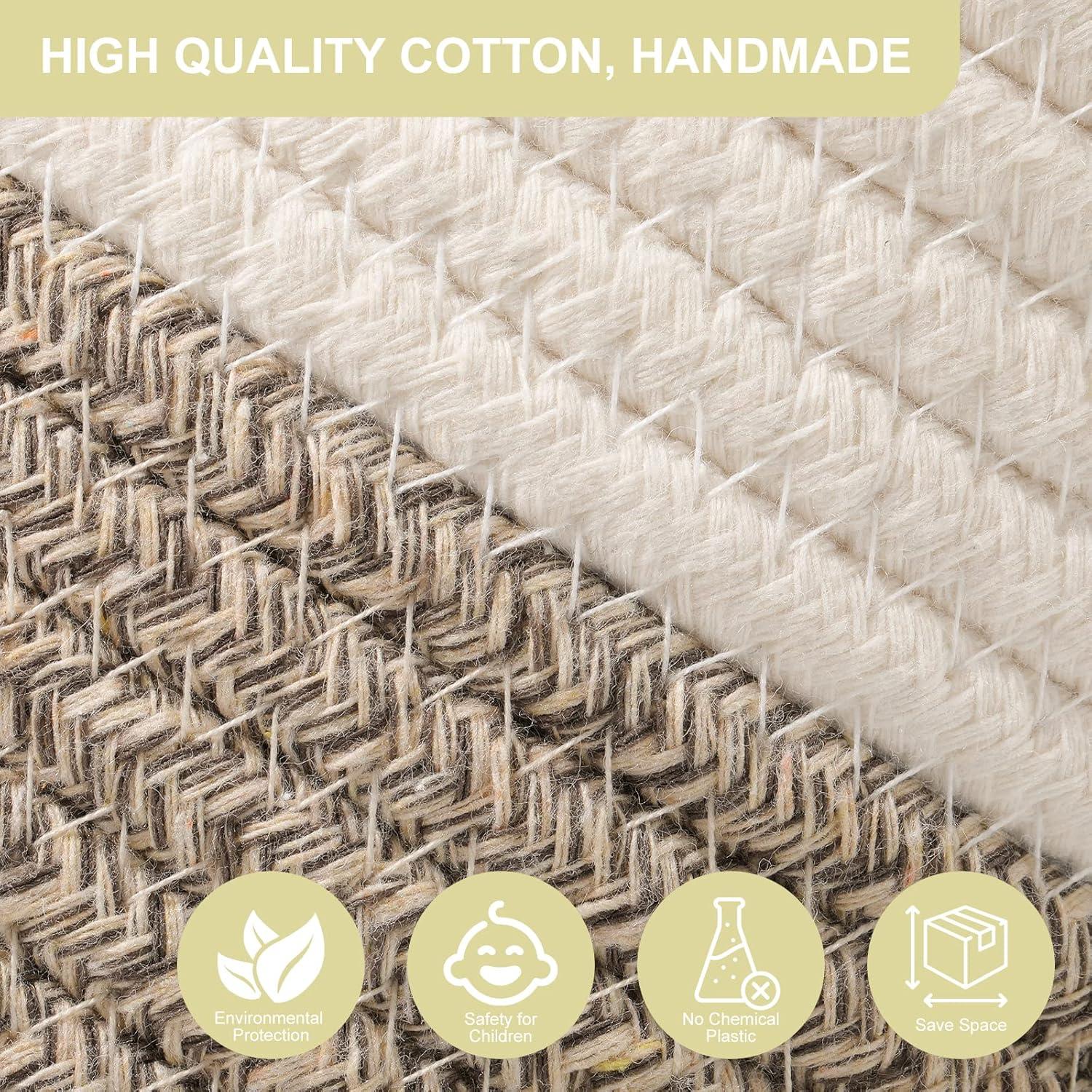 image:imageGrand Panier Linge Pliable en Coton de Qualit SuprieureFabriqu La Main avec Poigne de Rangement pour Jouets 35 x 40 cm sans produits chimiques plastiques ni odeur