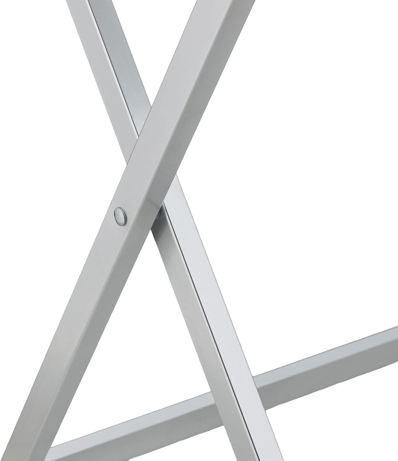 image:imageRelaxdays 10018248 Table pliante aluminium Table dappoint jardin camping pliable H x l x P 61 x 495 x 475 cm jardin balcon terrasse camping vacances gris argent