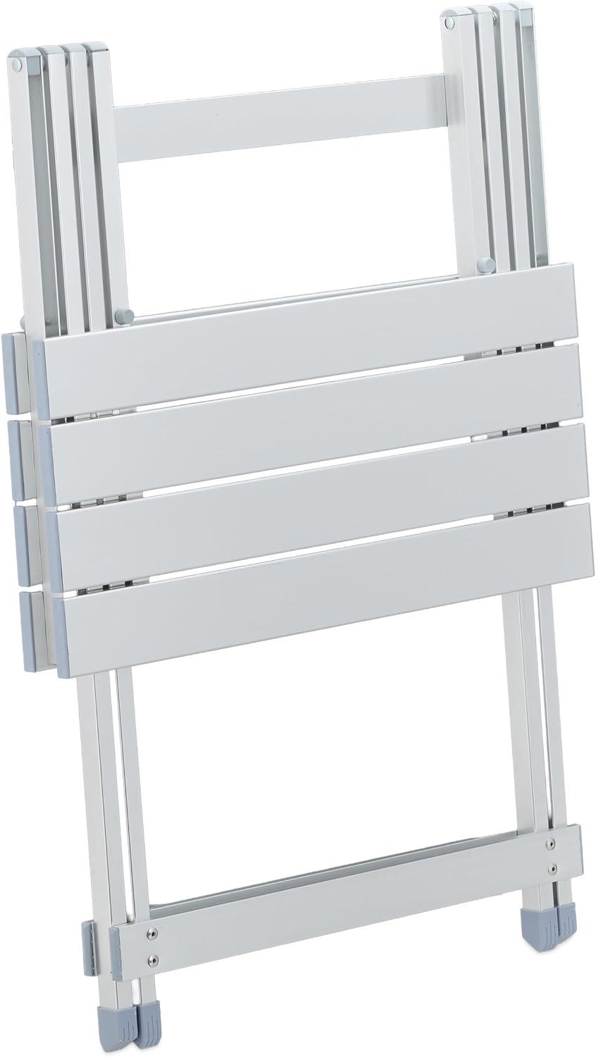 image:imageRelaxdays 10018248 Table pliante aluminium Table dappoint jardin camping pliable H x l x P 61 x 495 x 475 cm jardin balcon terrasse camping vacances gris argent