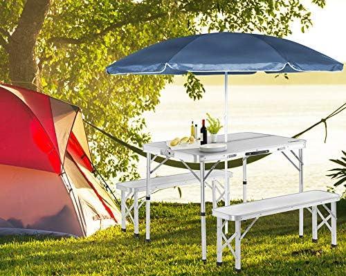 image:imageTable de Camping XXL 2 bancs Fonction Valise Ensemble Table bancs Camping ChoixBlanc