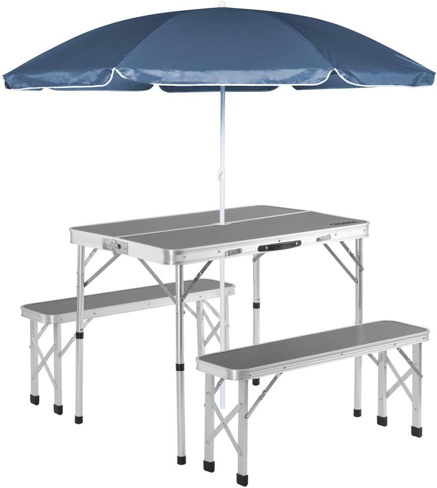 image:imageTable de Camping XXL 2 bancs Fonction Valise Ensemble Table bancs Camping ChoixGris