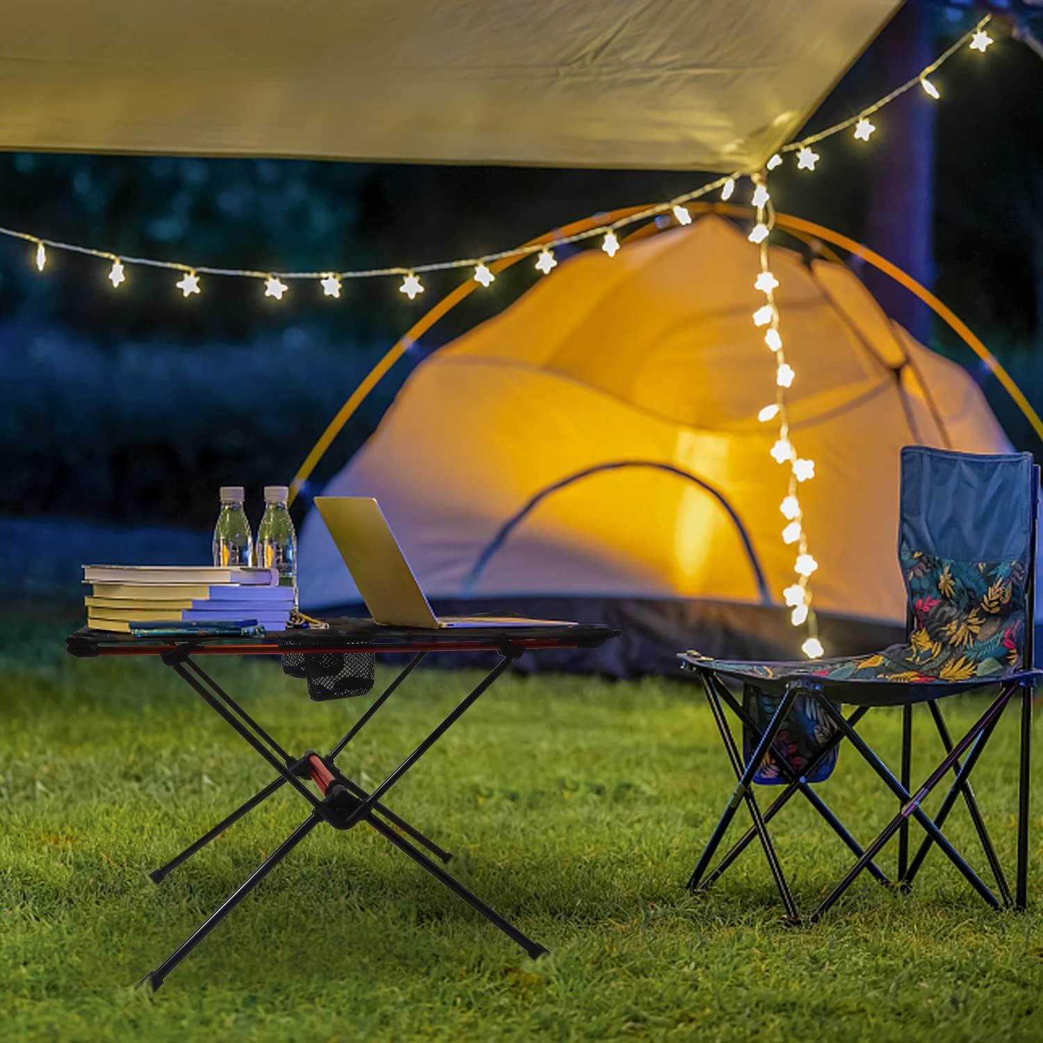 image:imageTentock Table de Camping Pliante Ultralgre en Aluminium pour lextrieur avec Sac en Filet idale pour Les barbecues TableNoir