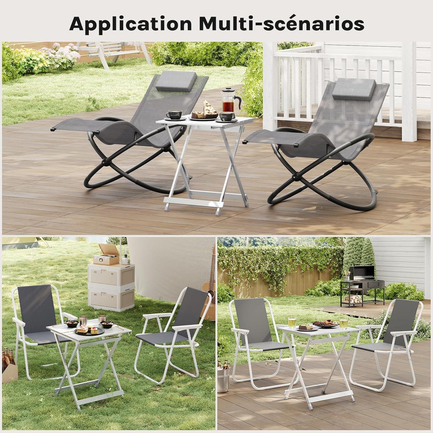 image:imageWOLTU Table de Camping en Aluminium Table dappoint Pliante Ultralgre Portable et Pliable 505x47x595cm ArgentArgent