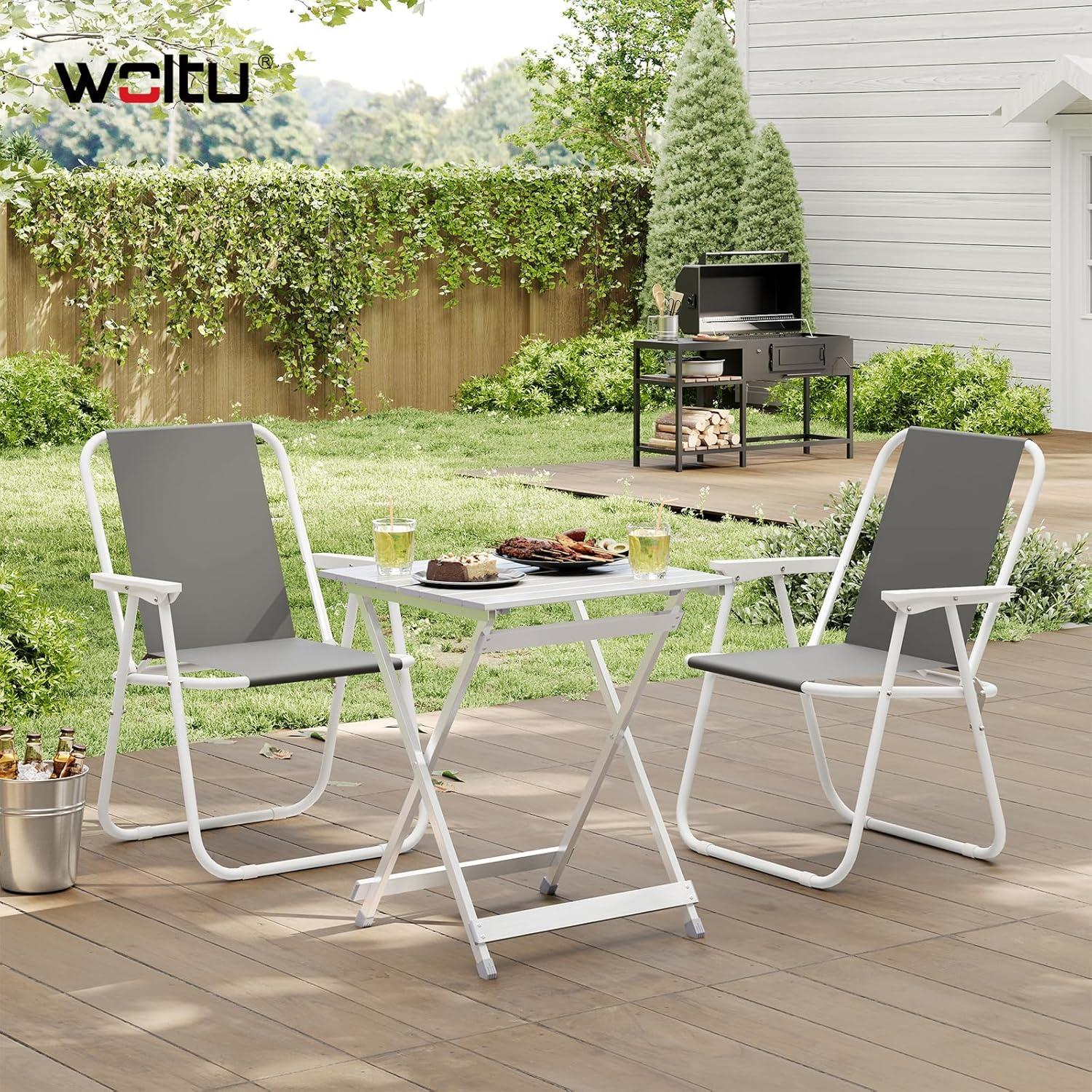image:imageWOLTU Table de Camping en Aluminium Table dappoint Pliante Ultralgre Portable et Pliable 505x47x595cm ArgentArgent