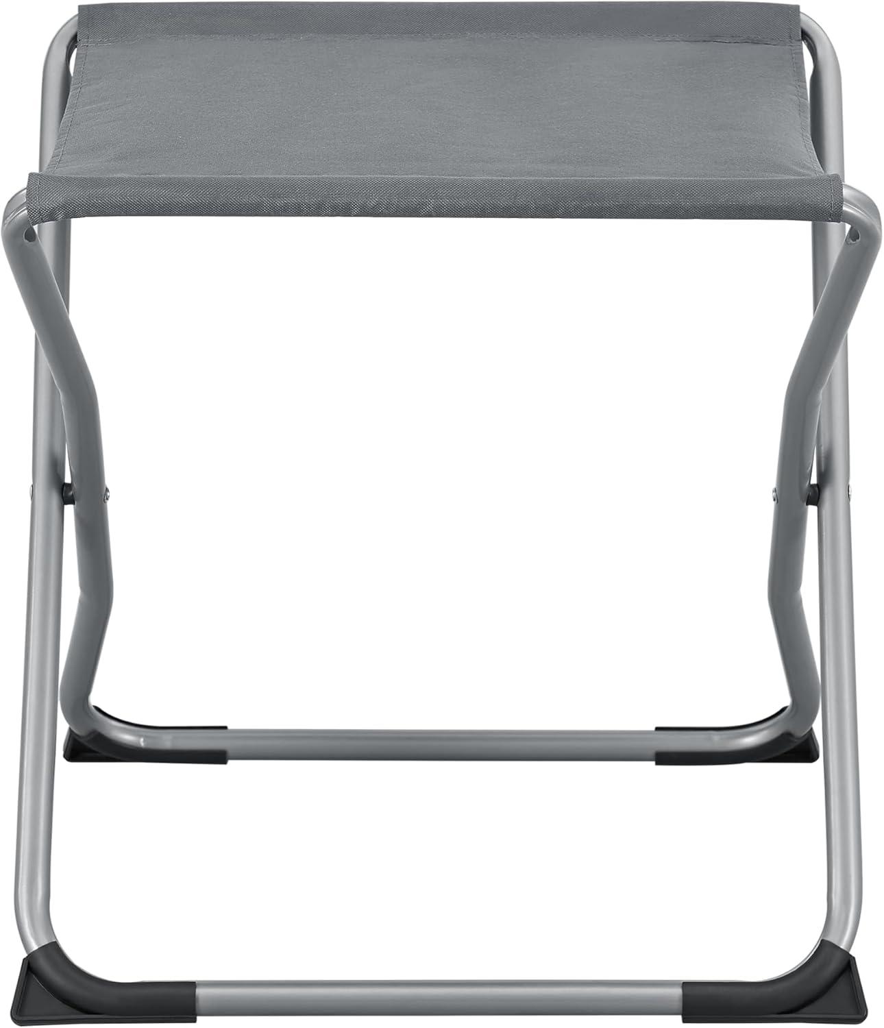 image:imageencasa Tabouret et Table de Camping 2 en 1 avec Assise Rsistant Hydrofuge Structure Stable Pliable Capacit de Charge 100 kg Acier Polyester 600D MDF 47 x 47 x 37 cm Gris