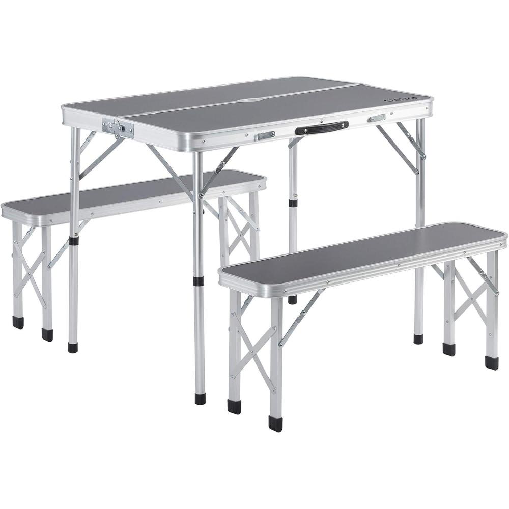 image:imageTable de Camping XXL 2 bancs Fonction Valise Ensemble Table bancs Camping ChoixGris