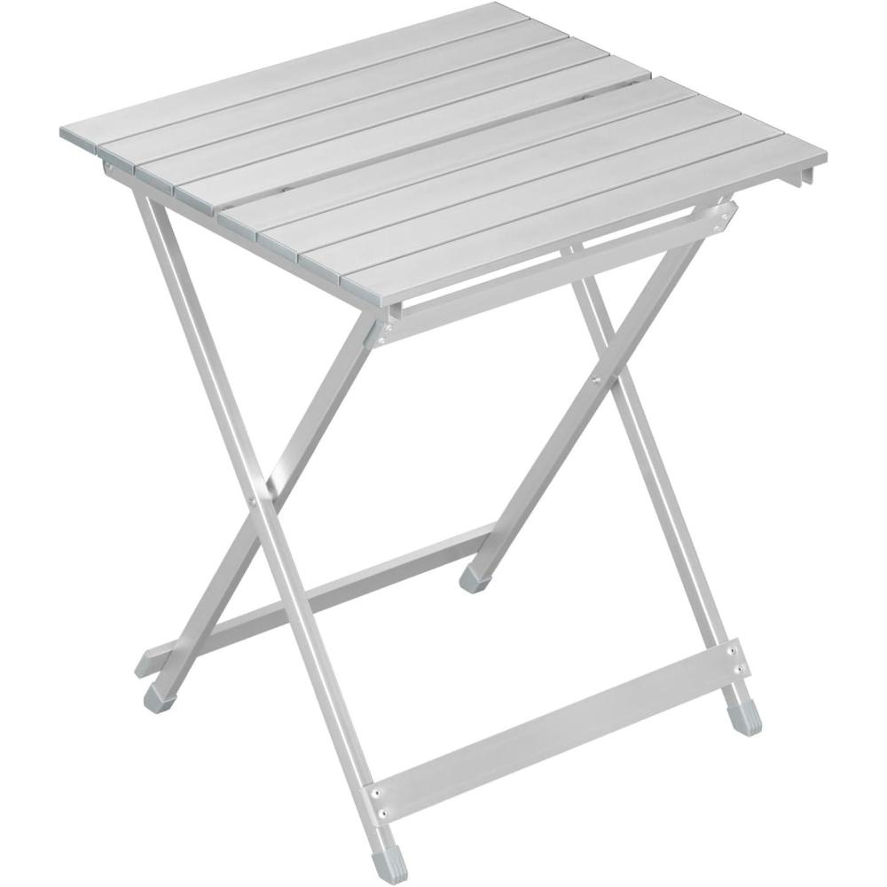 image:imageWOLTU Table de Camping en Aluminium Table dappoint Pliante Ultralgre Portable et Pliable 505x47x595cm ArgentArgent