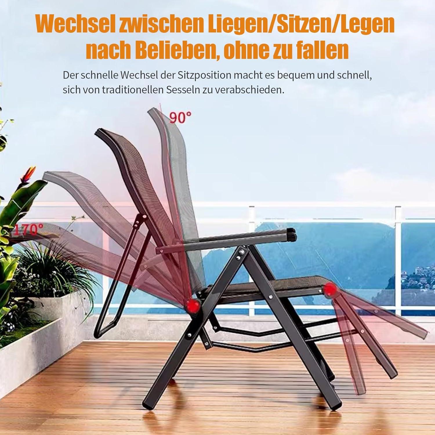 image:imageChaise longue pliable avec appuitte Dossier rglable de 0 170 Pour patio jardin plage piscine AYMDF6SD57