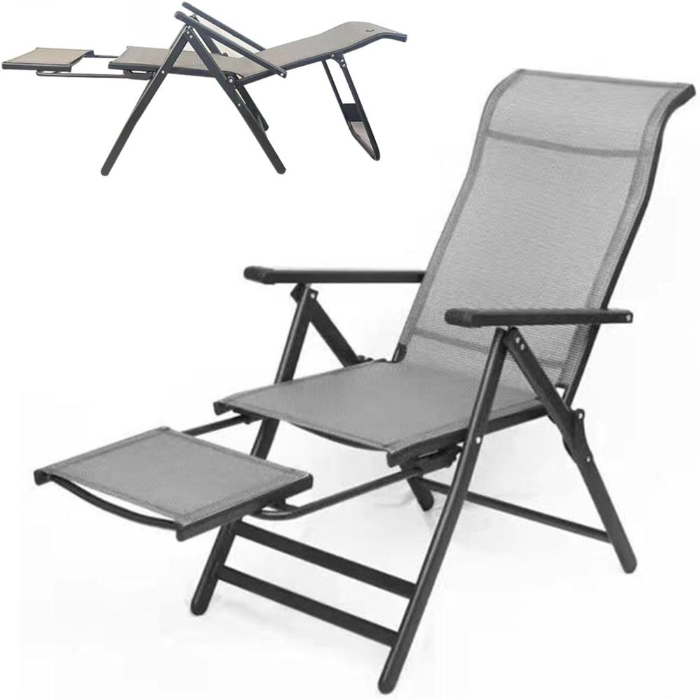 image:imageChaise longue pliable avec appuitte Dossier rglable de 0 170 Pour patio jardin plage piscine AYMDF6SD58