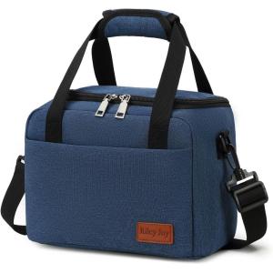 8.5L Sac Isotherme Repas Portable Sac de Pique-Nique Imperméable Isolé avec Ajustable Bandoulière Lunch Bag Pliable pour Enfant Adult(Bleu)