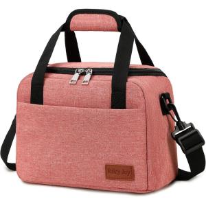 8.5L Sac Isotherme Repas Portable Sac de Pique-Nique Imperméable Isolé avec Ajustable Bandoulière Lunch Bag Pliable pour Enfant Adult(Rouge)